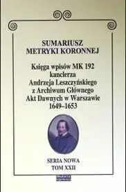 Sumariusz metryki koronnej T.XXII