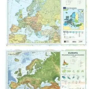 Mapa Europy A2 Dwustronna laminowana ART-MAP