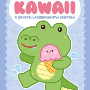 Kolorowanka Kawaii z grubym lakierowanym obrysem. Krokodyl