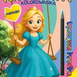 Królewny. Kolorowanka z naklejkami. Tęczowa kredka