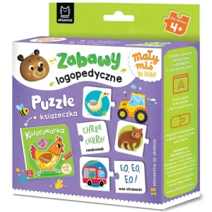 Mały miś to lubi! Zabawy logopedyczne. Puzzle + książeczka. Mały miś to lubi!