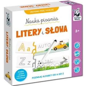 Nauka pisania. Litery i słowa. Książka + puzzle do pisania