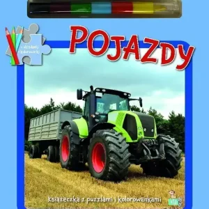 Pojazdy. Książeczki z puzzlami, kolorowankami i kolorową kredką