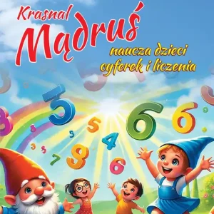 Krasnal Mądruś naucza dzieci cyferek i liczenia