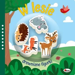 W lesie. Drewniane figurki