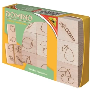 Domino drewniane - owoce i warzywa