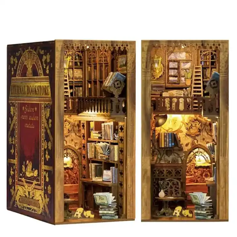 Miniaturowy domek Book Nook Klimatyczna księgarnia
