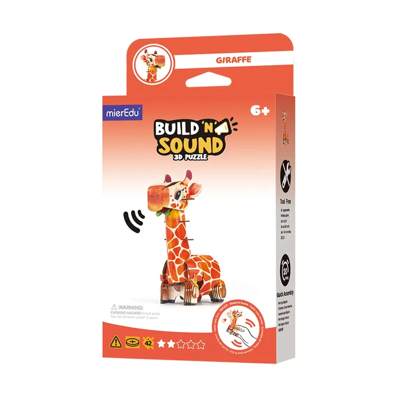Puzzle 3D Buduj i słuchaj Żyrafa