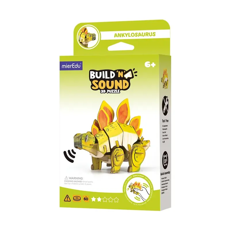 Puzzle 3D Buduj i słuchaj Stegozaur