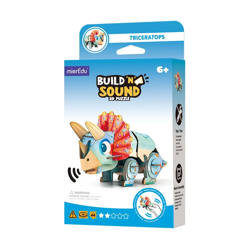Puzzle 3D Buduj i słuchaj Triceratops