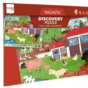 Puzzle magnetyczne i gra obserwacyjna  2w1 Farma 48 elementów Scratch