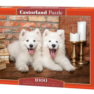 Puzzle 1000 Samoyed Puppies Say Hello C-105137-2
