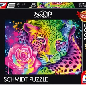 Puzzle 1000 PQ Sheena Pike Kolorowy lampart 112322