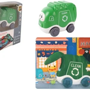 Auto puzzle Przygoda drogowa śmieciarka
