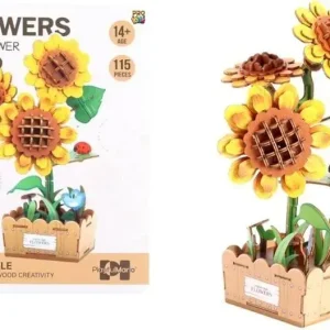 Puzzle 3D drewniane kwiaty słonecznik