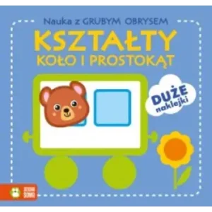 Nauka z grubym obrysem. Kształty. Koło i prostokąt